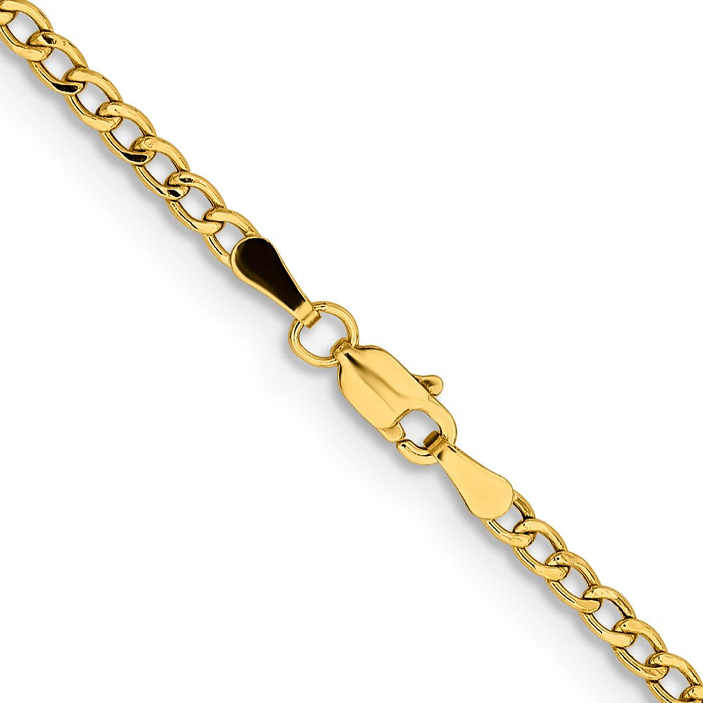 14K 20 inch 2.85mm Semi-Solid Curb with Lobster Clasp Chain