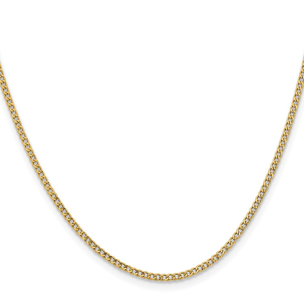 14K 22 inch 1.85mm Semi-Solid Curb with Lobster Clasp Chain
