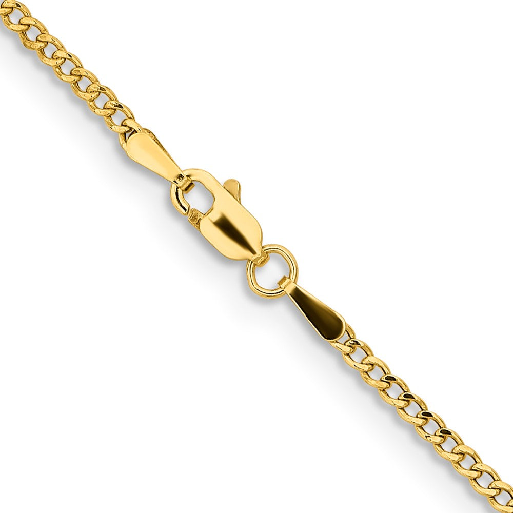 14K 24 inch 1.85mm Semi-Solid Curb with Lobster Clasp Chain
