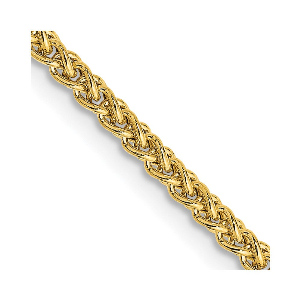 14K 30 inch 2mm Semi-Solid Wheat with Lobster Clasp Chain