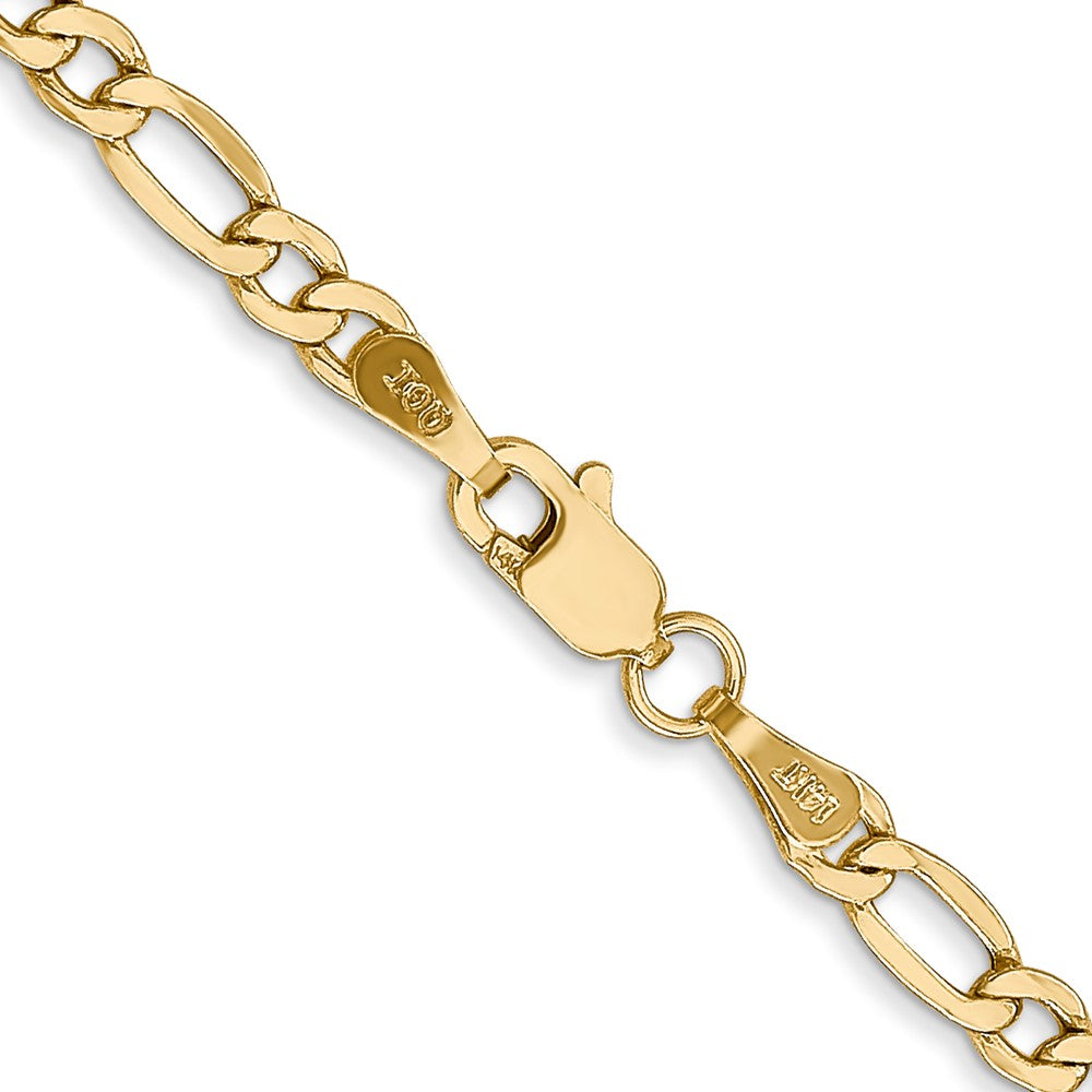 14K 26 inch 3.5mm Semi-Solid Figaro with Lobster Clasp Chain