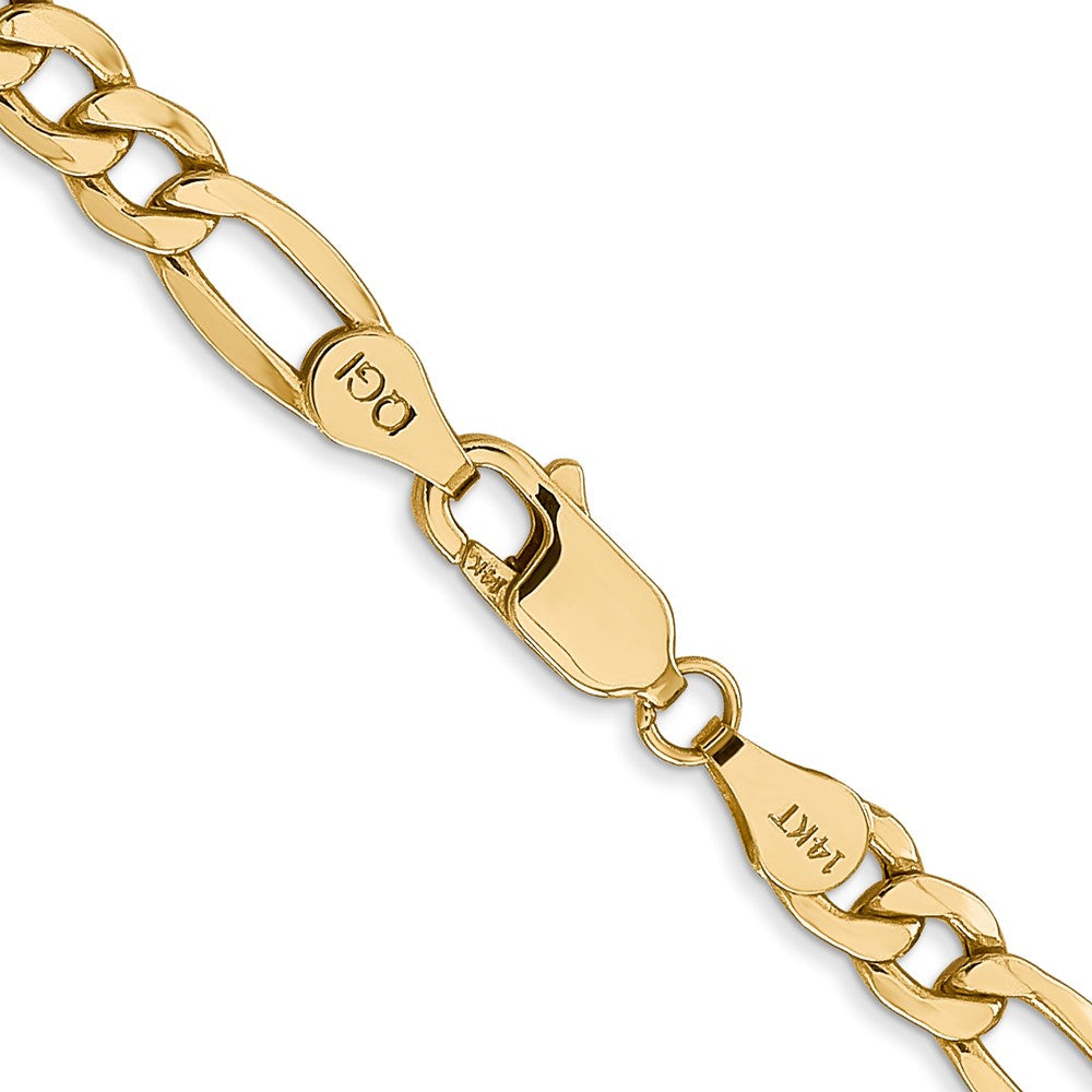14K 26 inch 5.75mm Semi-Solid Figaro with Lobster Clasp Chain
