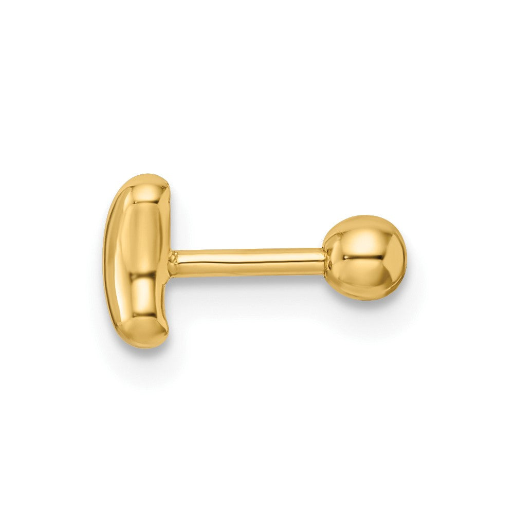 14k 18 Gauge Crescent Moon Labret Stud