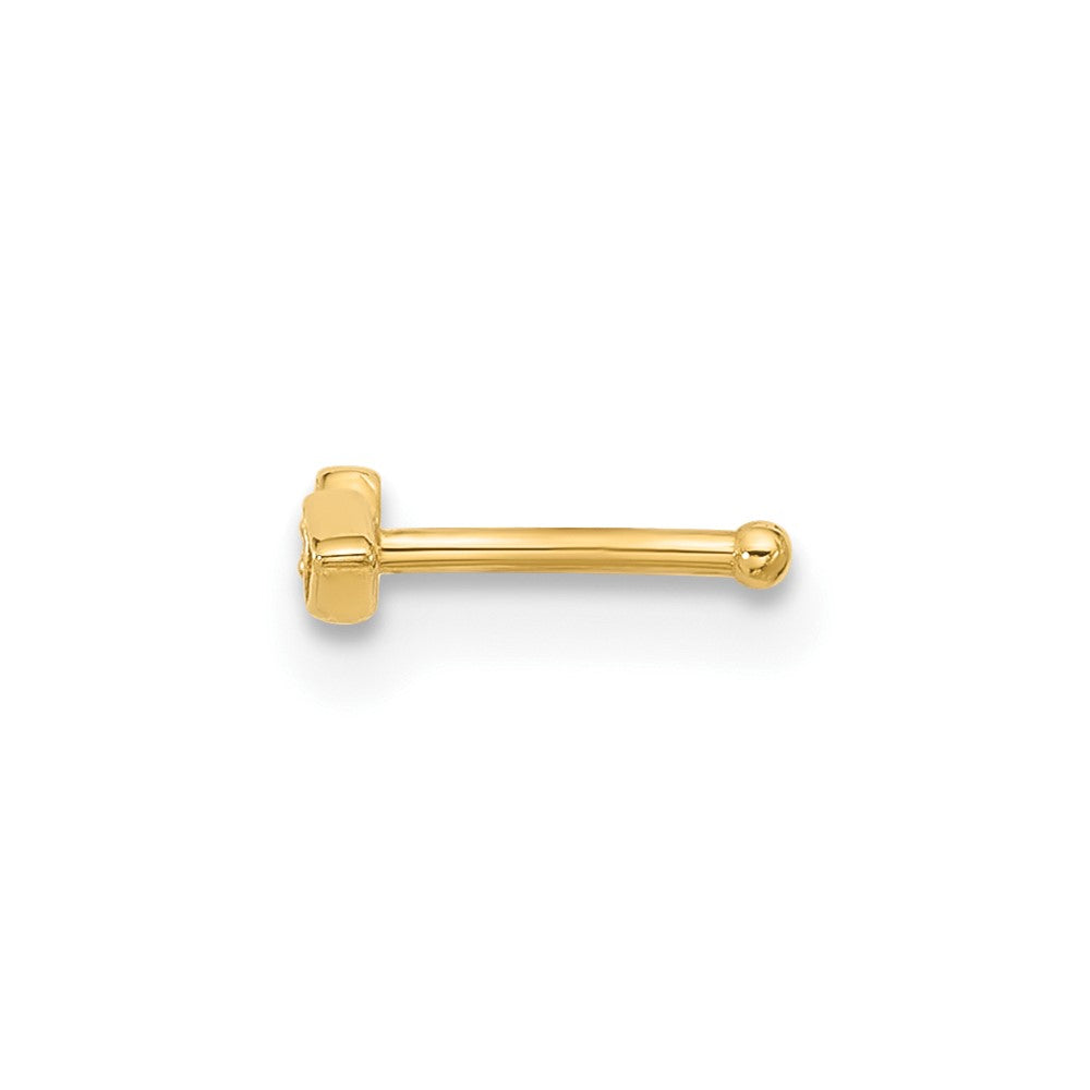 14k 21 Gauge Polished CZ Arrow Nose Stud