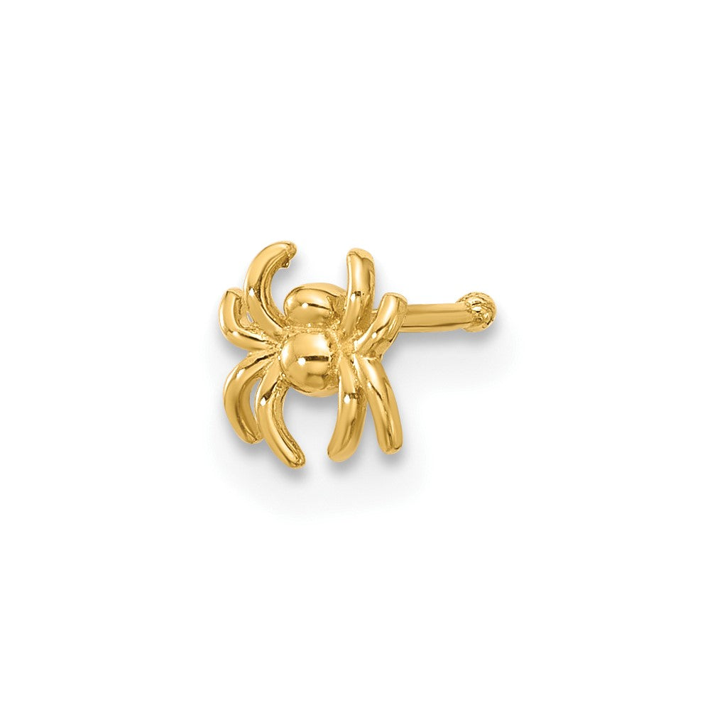 14k 22 Gauge Polished Spider Nose Stud