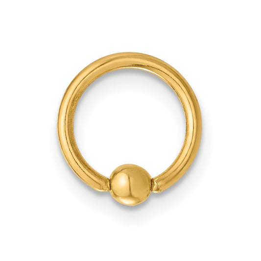 14K 16 Gauge Polished Septum Cartilage Ring