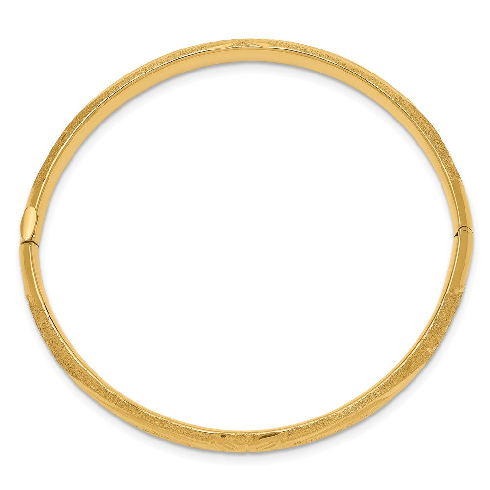 14k Florentine Hinged Bangle