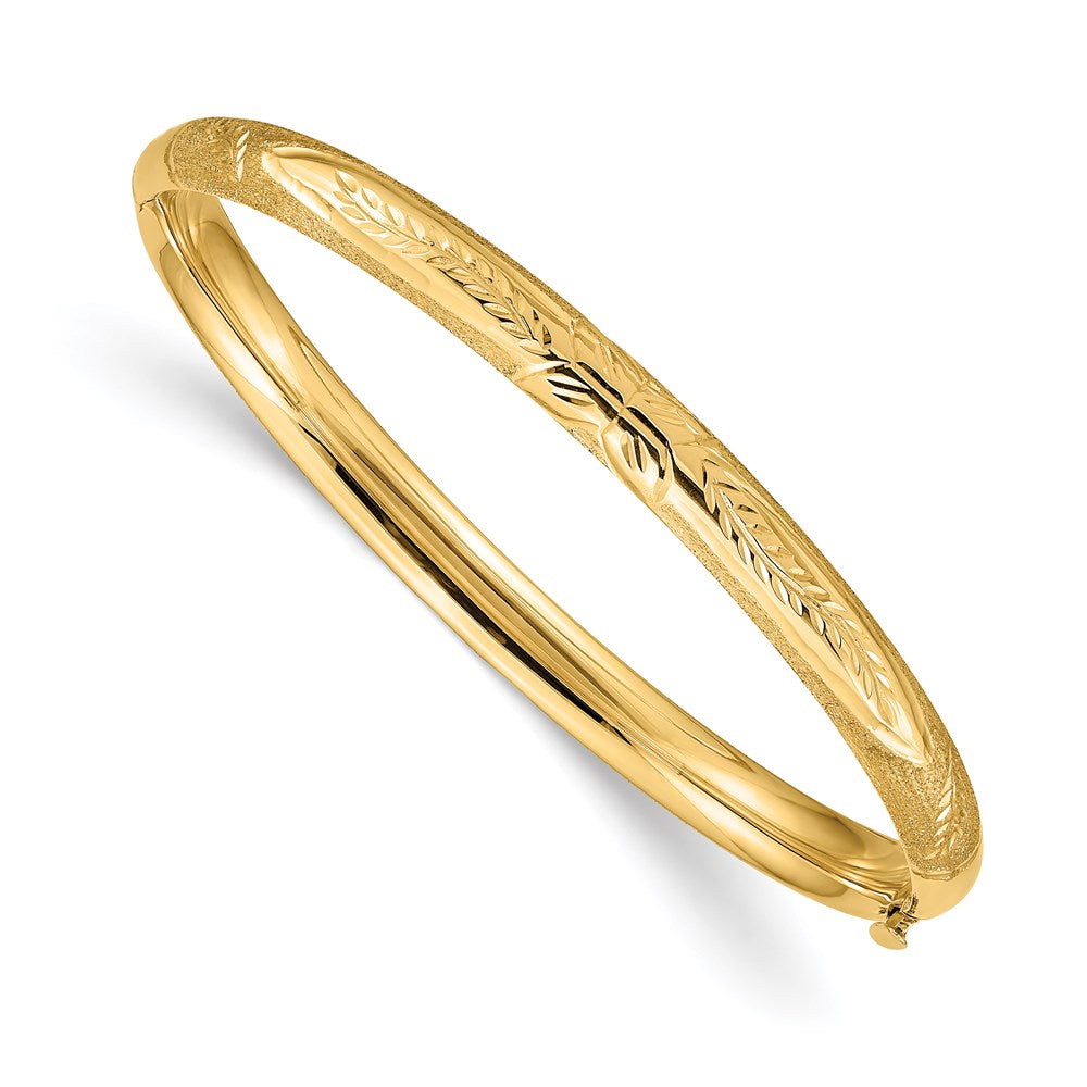 14k Florentine Hinged Bangle