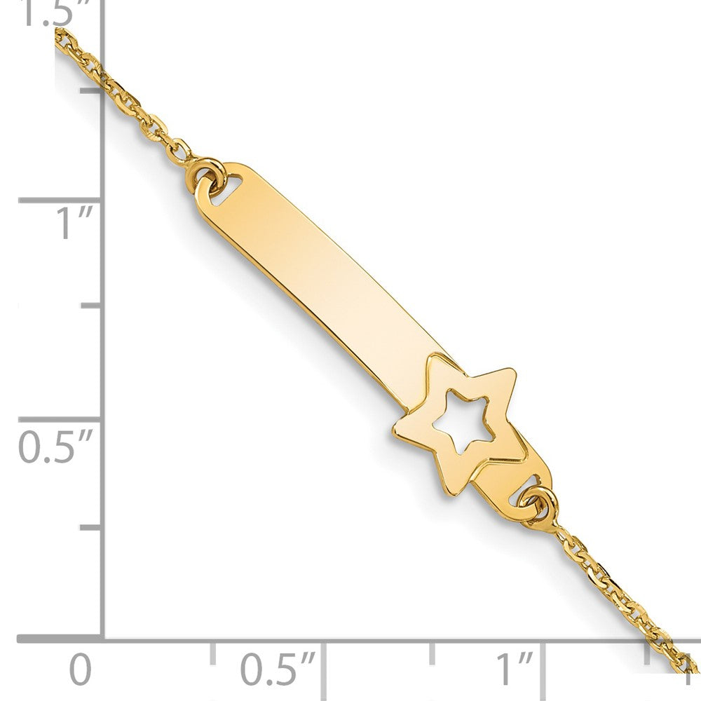 14K Children's Polished Star w/1in ext.  ID Bracelet