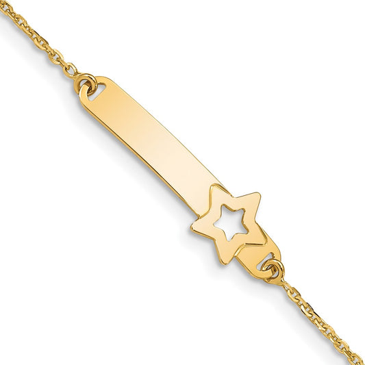 14K Children's Polished Star w/1in ext.  ID Bracelet
