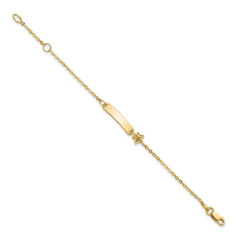 14K Polished ID with Star Bracelet