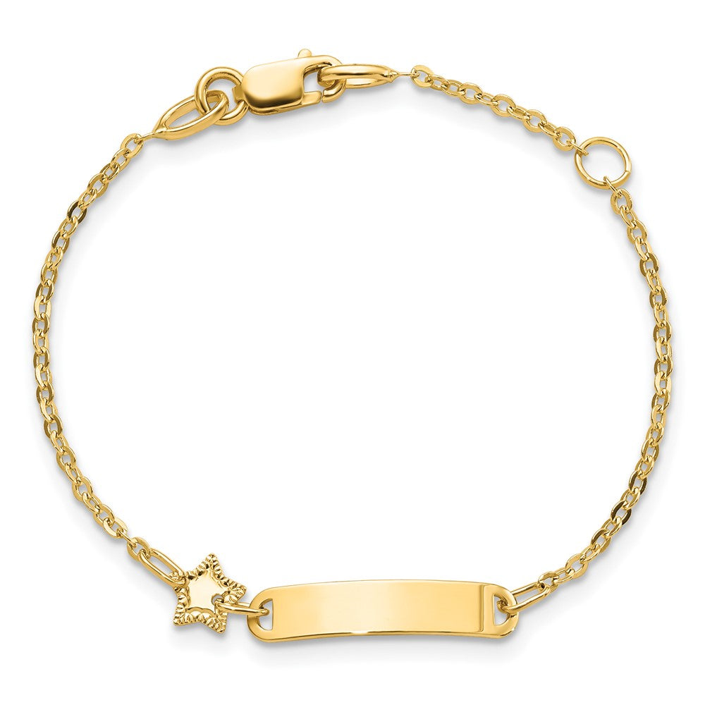 14K Polished ID with Star Bracelet