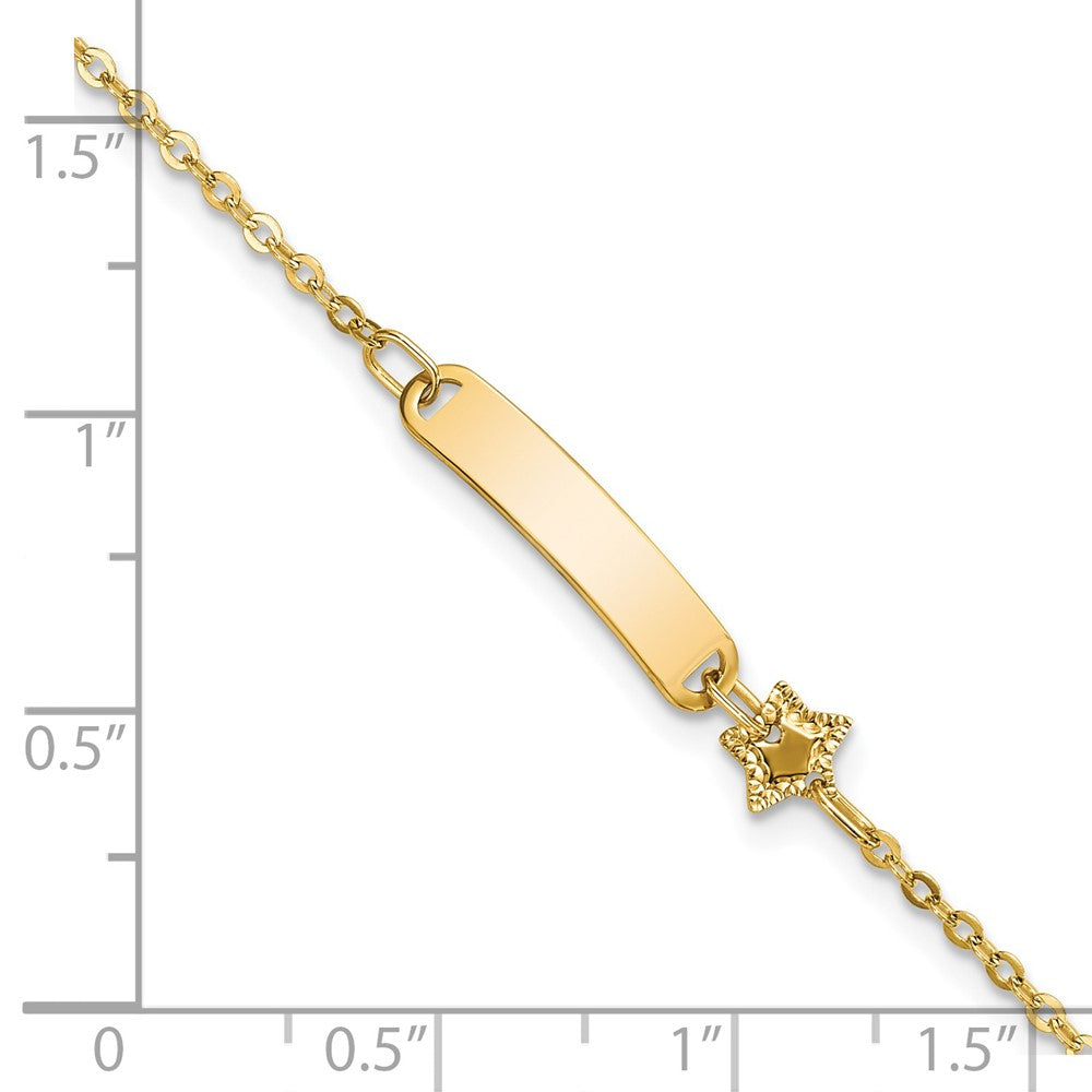 14K Polished ID with Star Bracelet