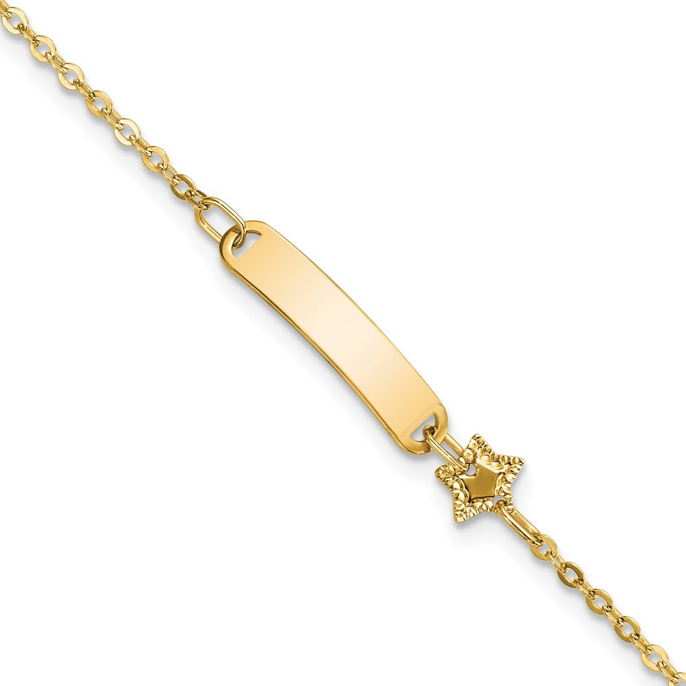 14K Polished ID with Star Bracelet