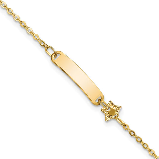14K Polished ID with Star Bracelet