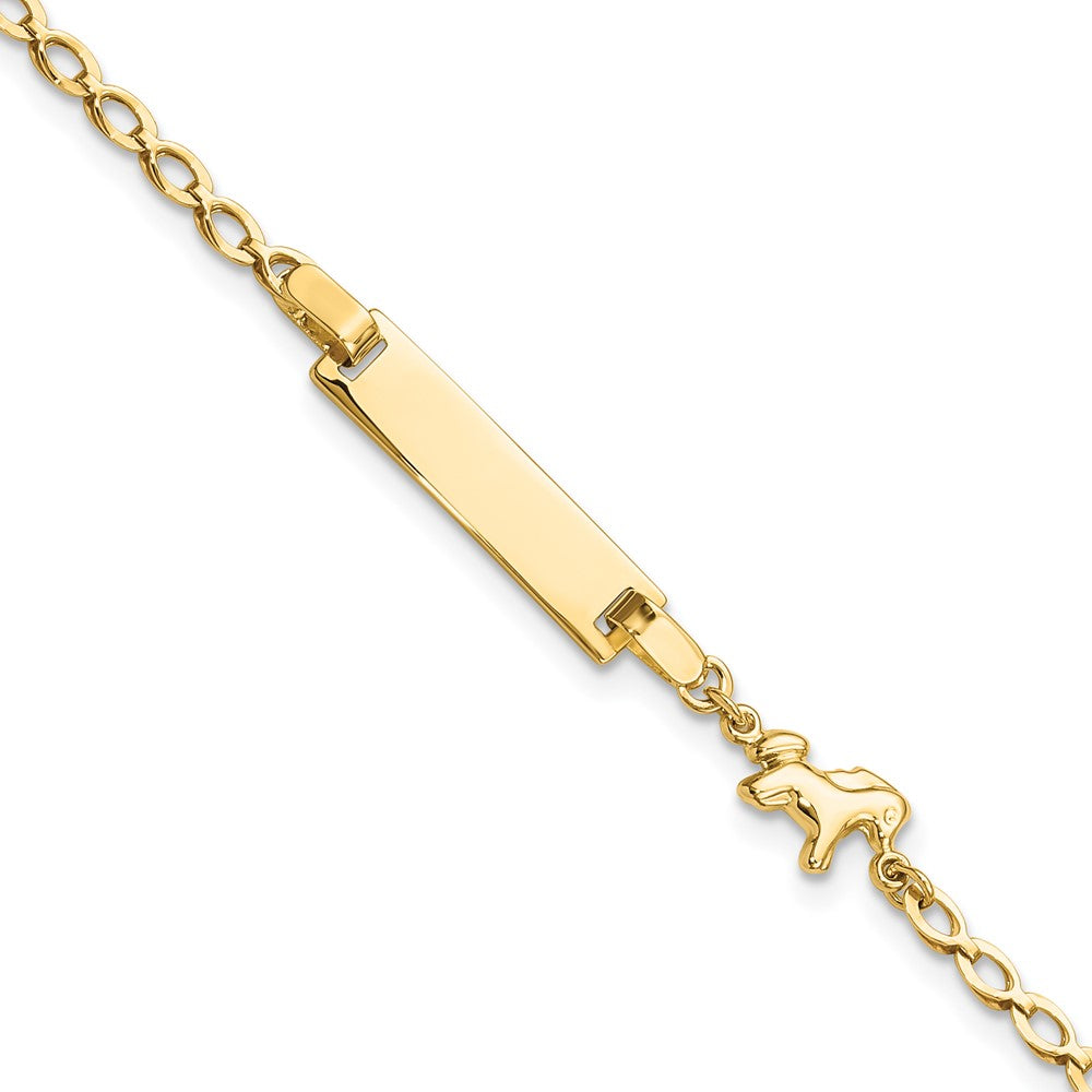 14K Polished Horse / Pony Children's ID Bracelet
