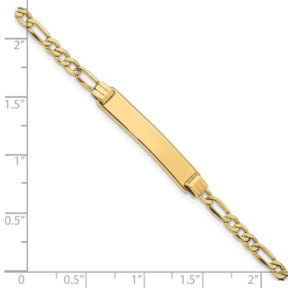 14k w/Rhodium Children's Pav‚ Curb Link ID Bracelet