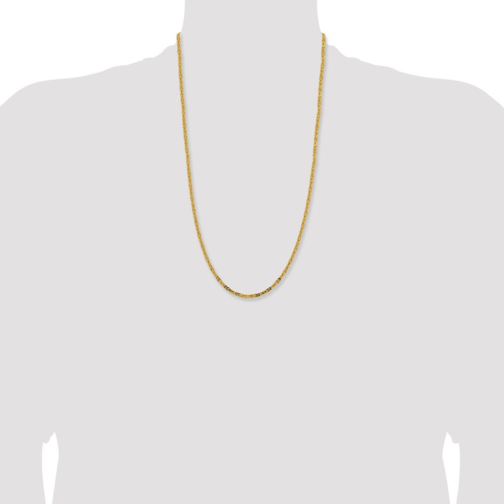 14K 26 inch 2.5mm Byzantine with Lobster Clasp Chain