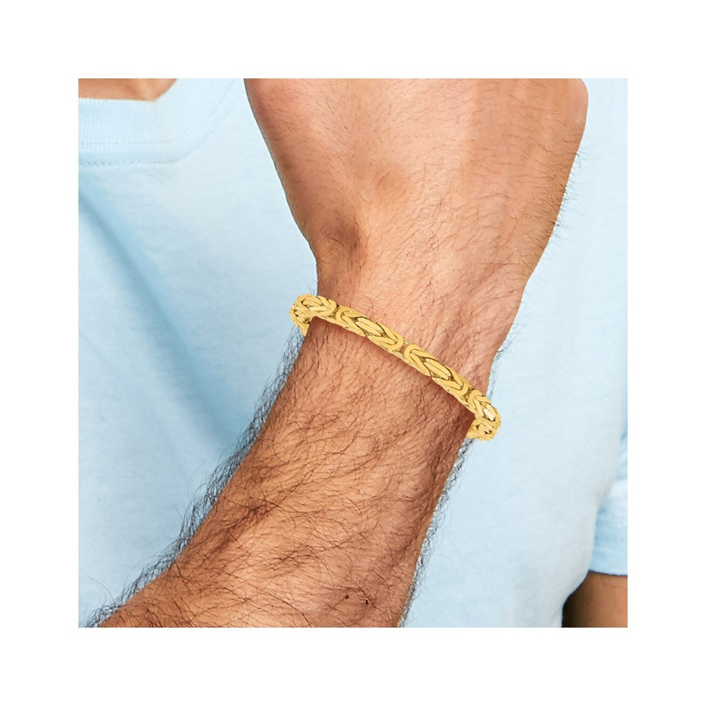 14K 9 inch 6.5mm Byzantine with Lobster Clasp Chain