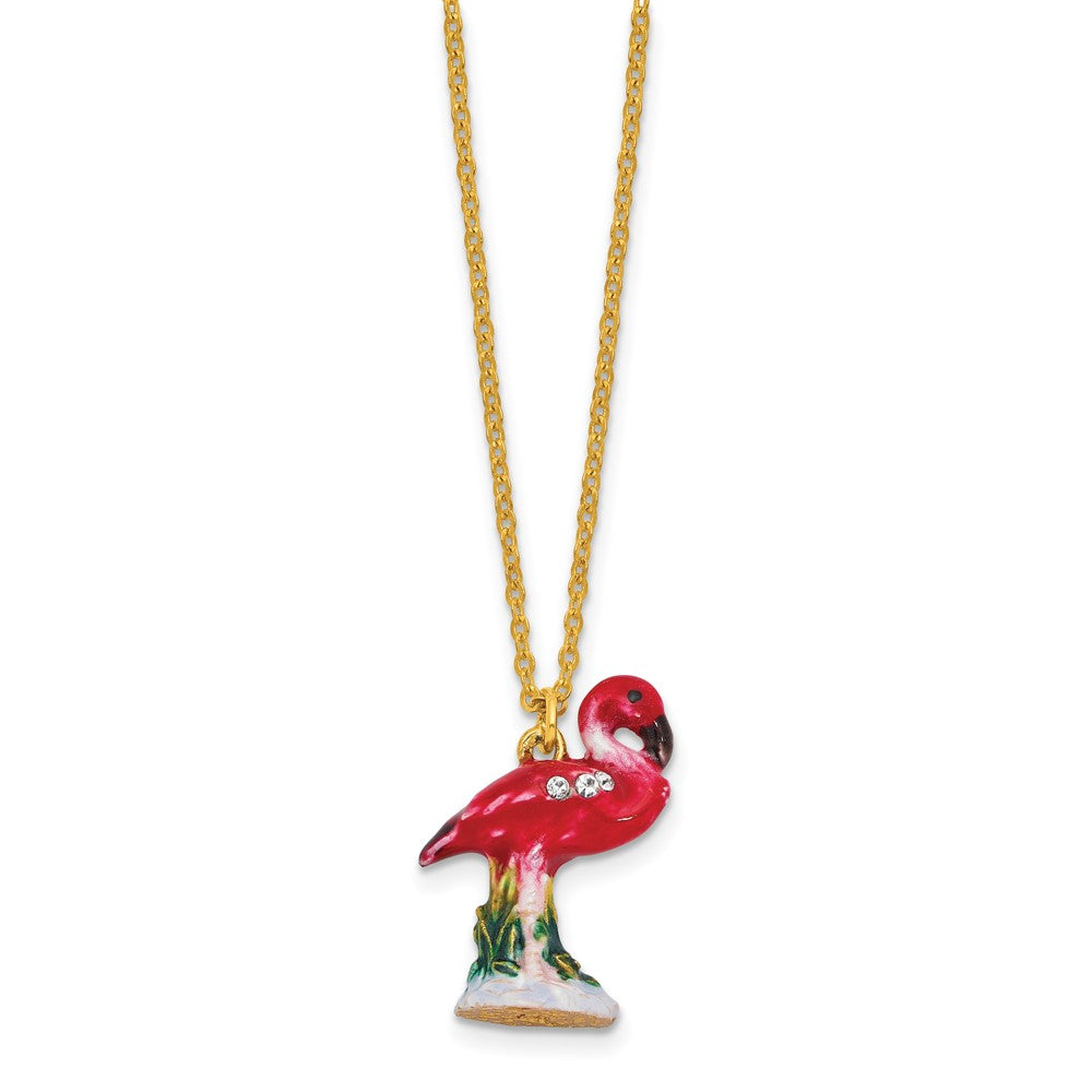 Luxury Giftware Bejeweled CHERRY Red Ibis Trinket Box with Matching 18 inch Necklace