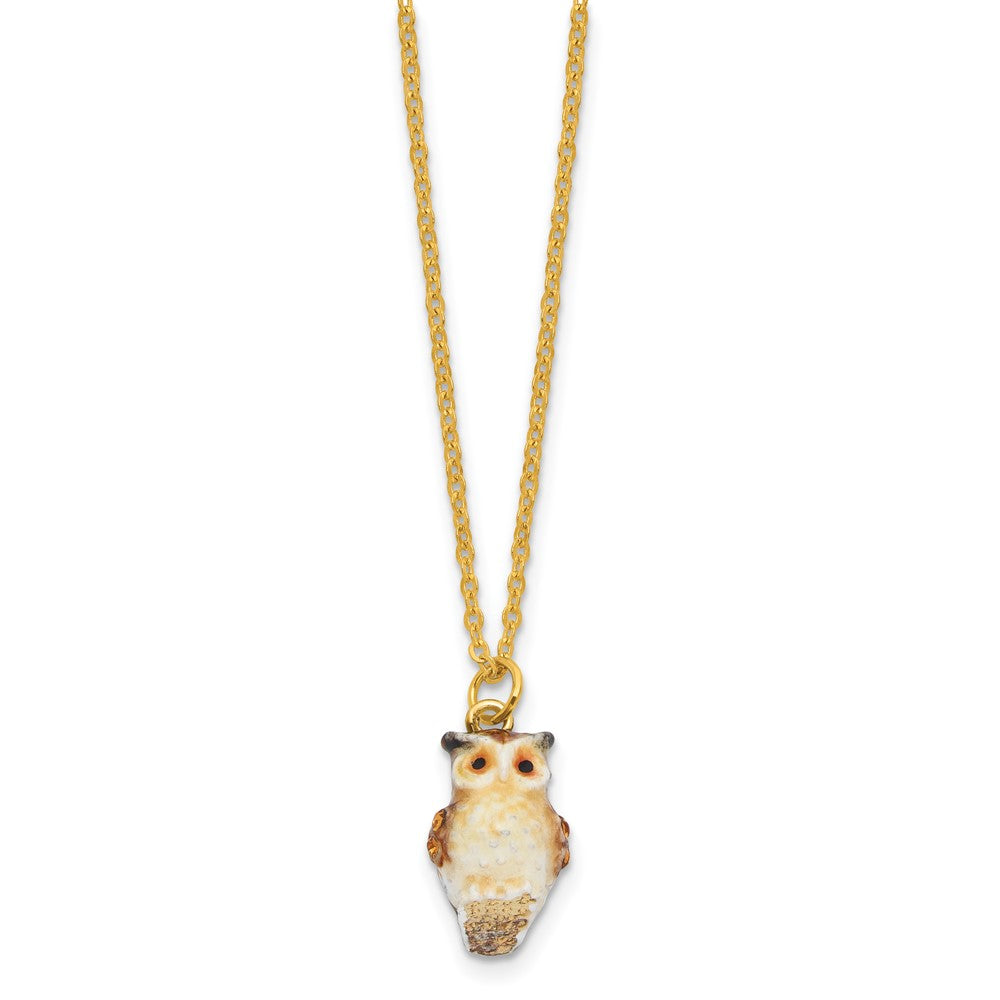 Luxury Giftware Bejeweled BRODWIN Owl Trinket Box with Matching 18 inch Necklace