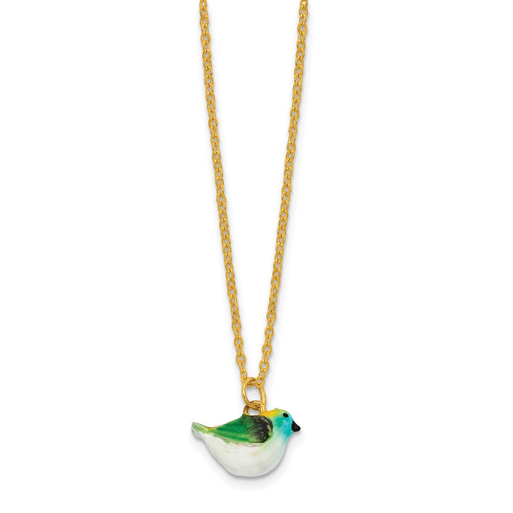 Luxury Giftware Bejeweled MELODIE Tanager Bird Trinket Box with Matching 18 inch Necklace