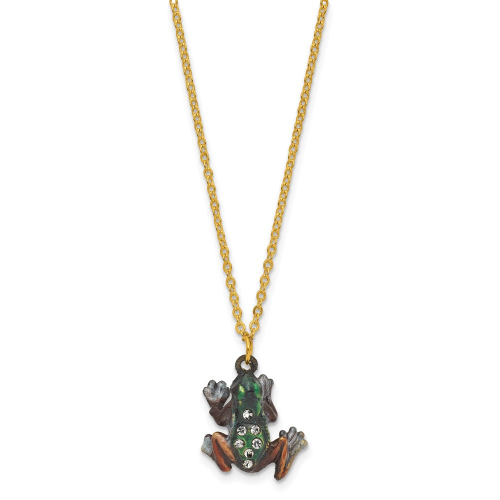 Luxury Giftware Bejeweled FERGUSON Frog Trinket Box with Matching 18 inch Necklace