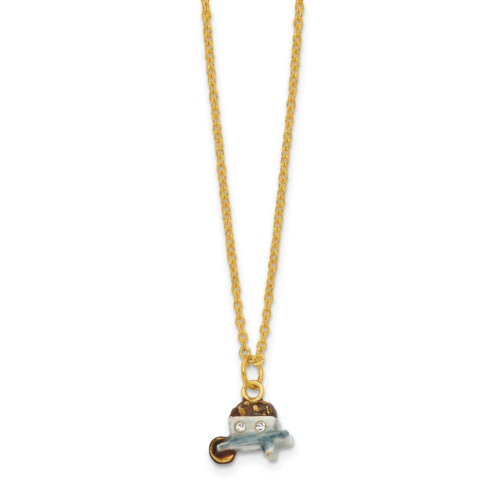 Luxury Giftware by Jere Bejeweled BLOSSOMS Flowers in Wheelbarrow Trinket Box with Matching 18 inch Necklace