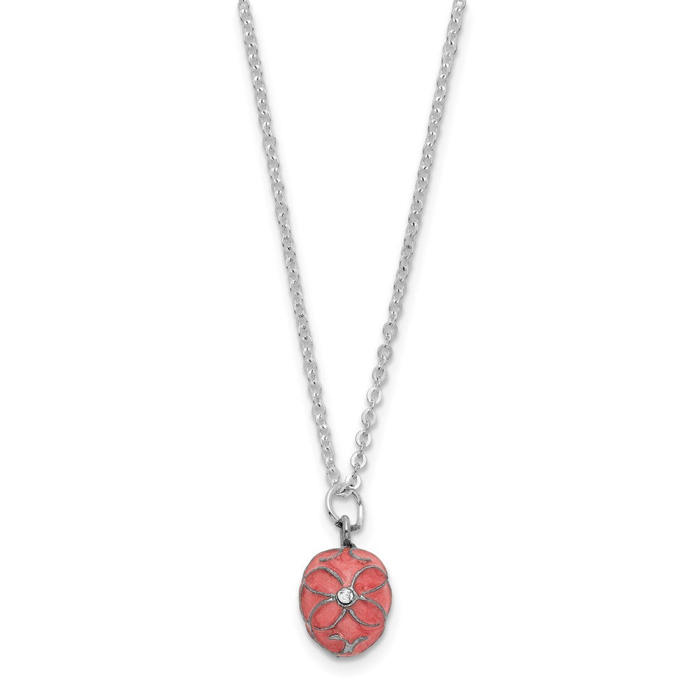 Luxury Giftware Bejeweled LUSCIOUS PINK Musical Egg Trinket Box with Matching 18 inch Necklace