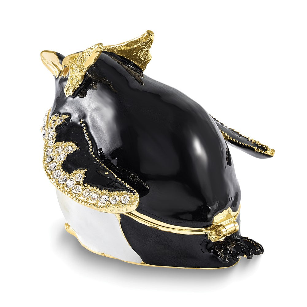 Luxury Giftware Bejeweled RUBBLE Rockhopper Penguin Trinket Box with Matching 18 inch Necklace