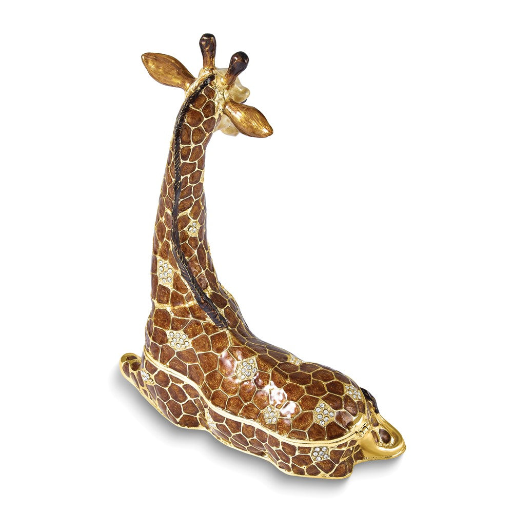 Luxury Giftware Bejeweled ZEKE Giraffe Large Trinket Box with Matching 18 inch Necklace