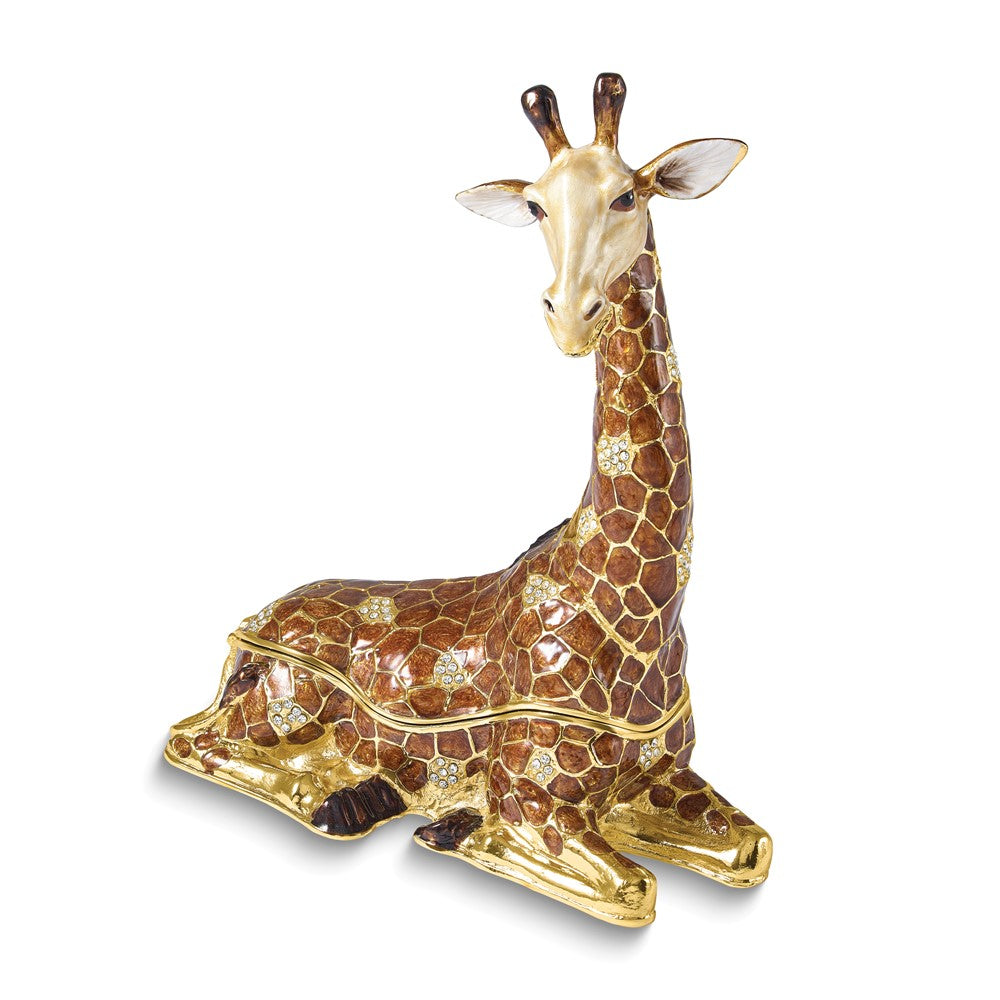 Luxury Giftware Bejeweled ZEKE Giraffe Large Trinket Box with Matching 18 inch Necklace