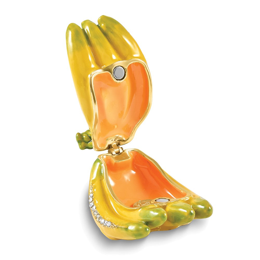Luxury Giftware Bejeweled GO BANANAS Banana Trinket Box with Matching 18 inch Necklace