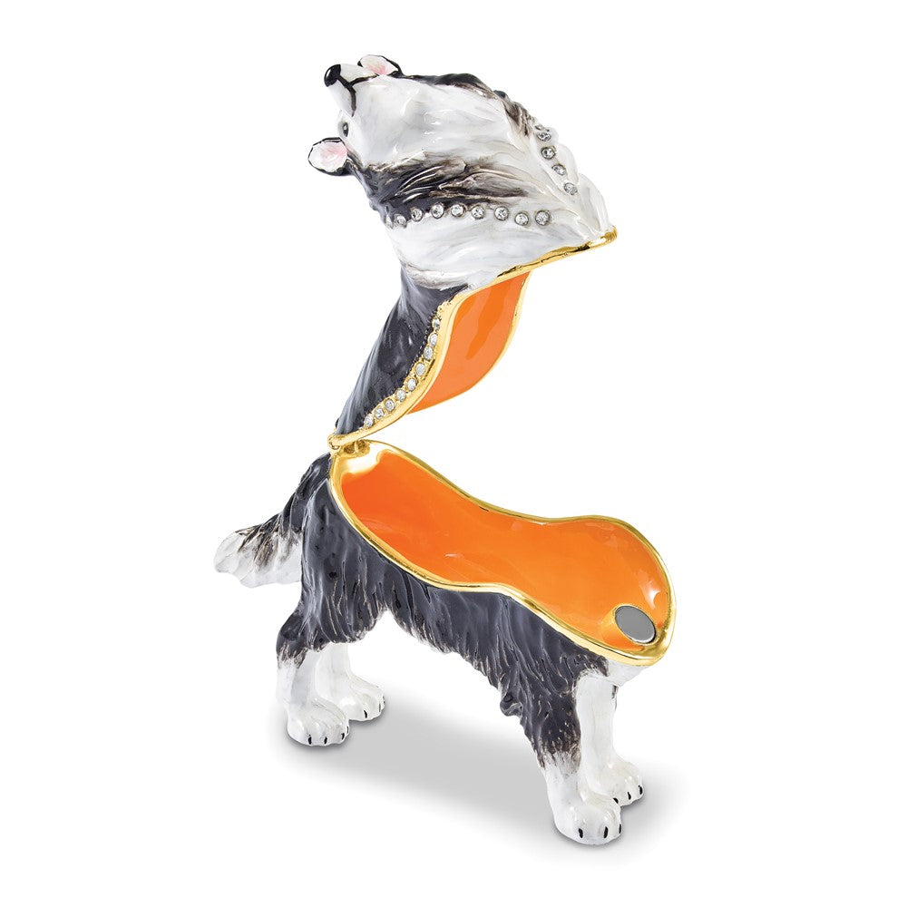 Luxury Giftware Bejeweled RANGER Rough Collie Dog Trinket Box with Matching 18 inch Necklace