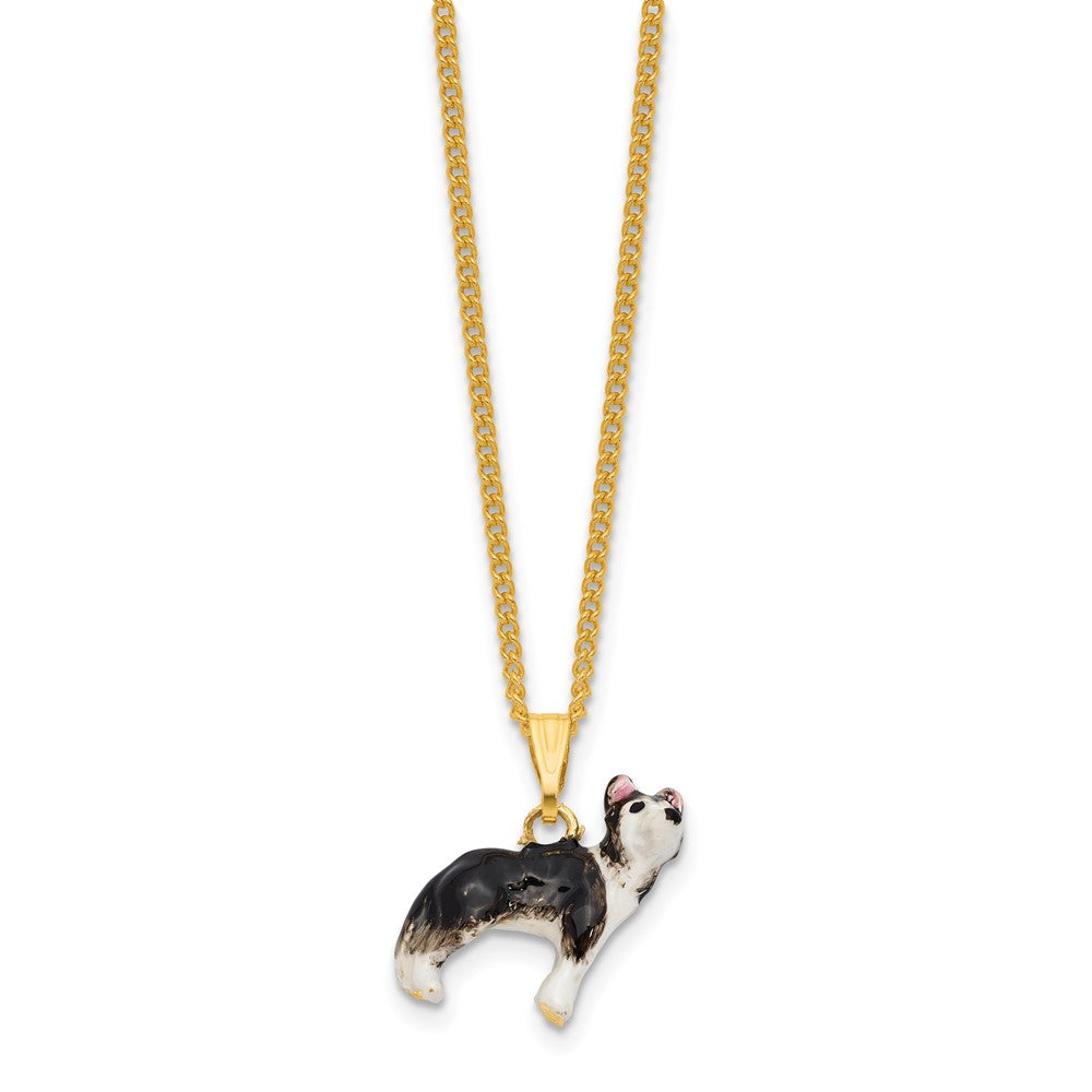 Luxury Giftware Bejeweled RANGER Rough Collie Dog Trinket Box with Matching 18 inch Necklace