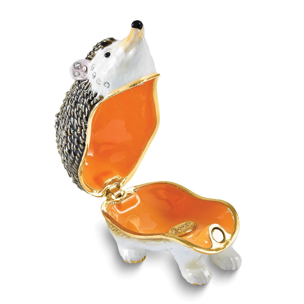 Luxury Giftware Bejeweled WILLIE Hedge Hog Trinket Box with Matching 18 inch Necklace