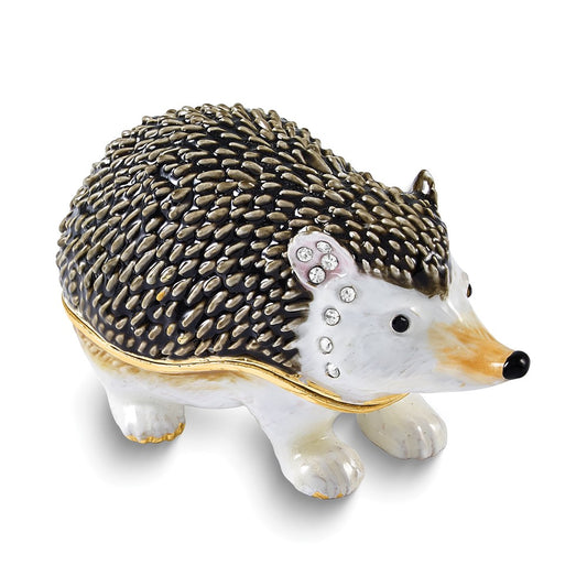 Luxury Giftware Bejeweled WILLIE Hedge Hog Trinket Box with Matching 18 inch Necklace
