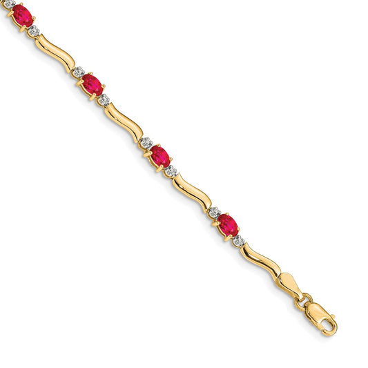 14k Diamond and Ruby Bracelet