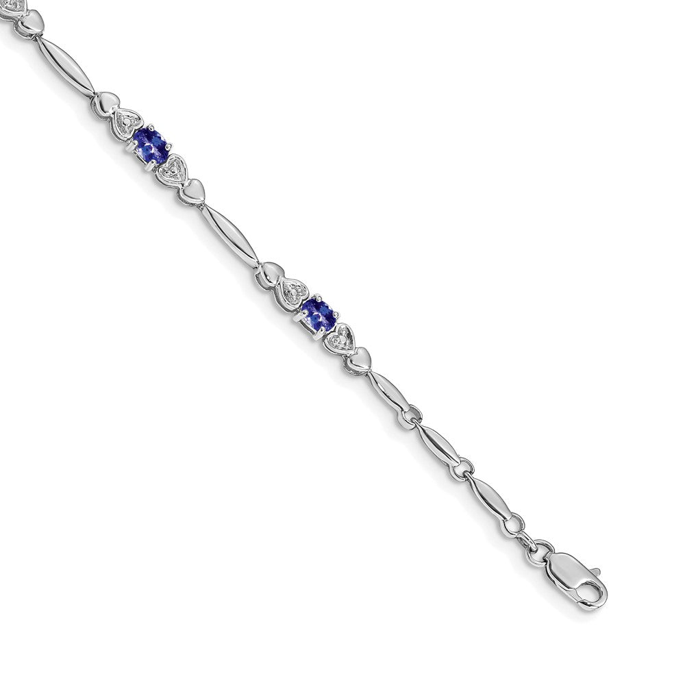 14k White Gold Diamond and Tanzanite Bracelet