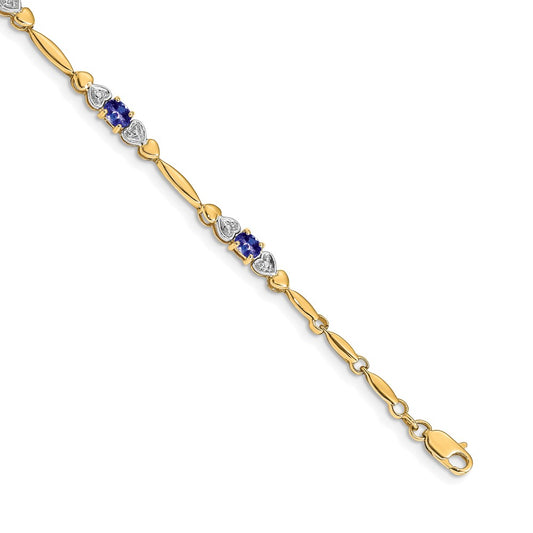 14k Diamond and Tanzanite Bracelet