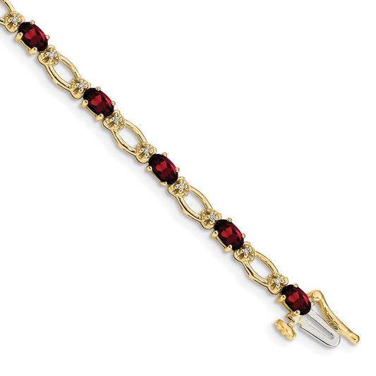 14k Diamond and Garnet Bracelet