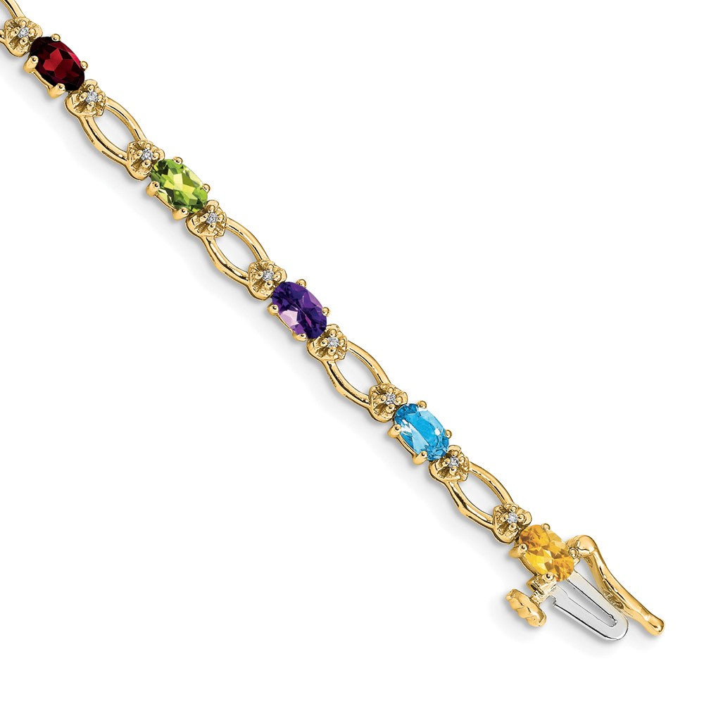 14k Diamond and Rainbow Bracelet