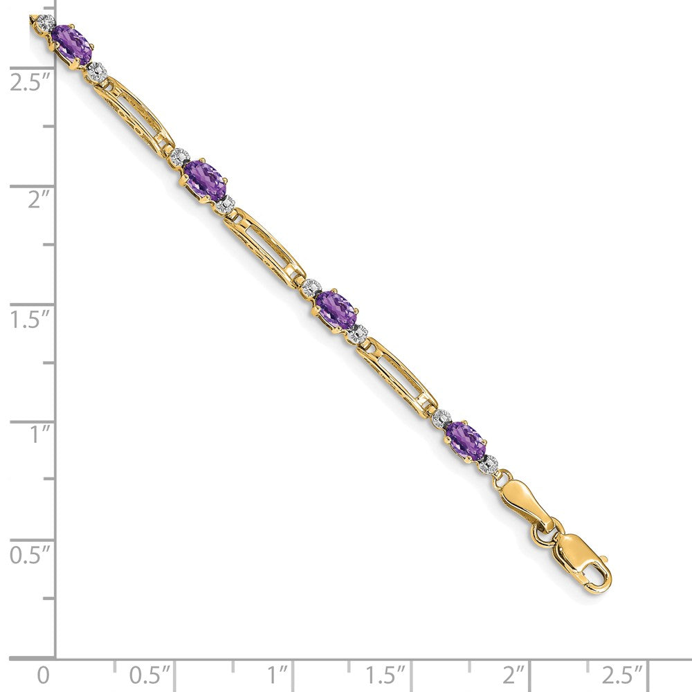 14k Diamond and Amethyst Bracelet