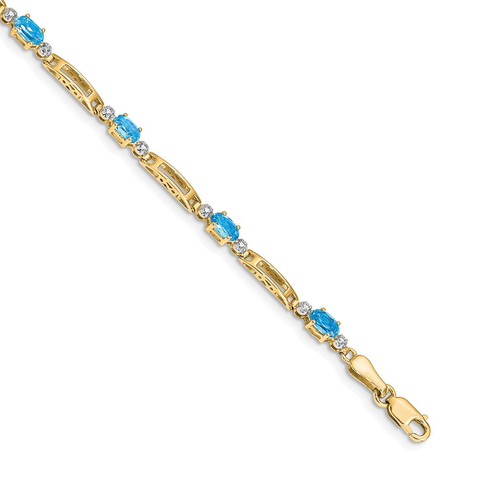 14k Diamond and Blue Topaz Bracelet