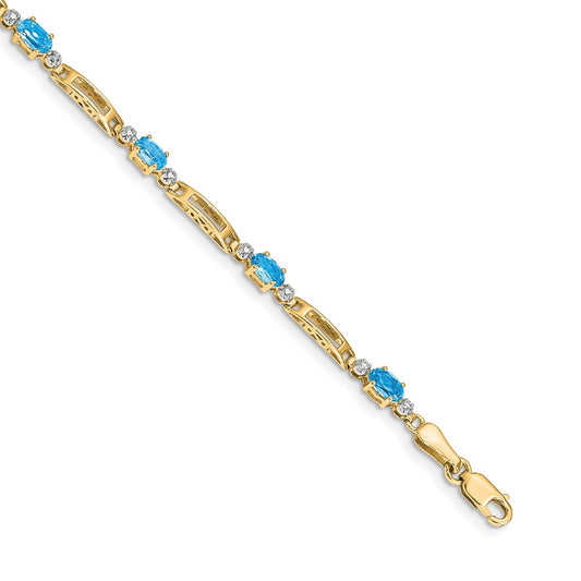 14k Diamond and Blue Topaz Bracelet