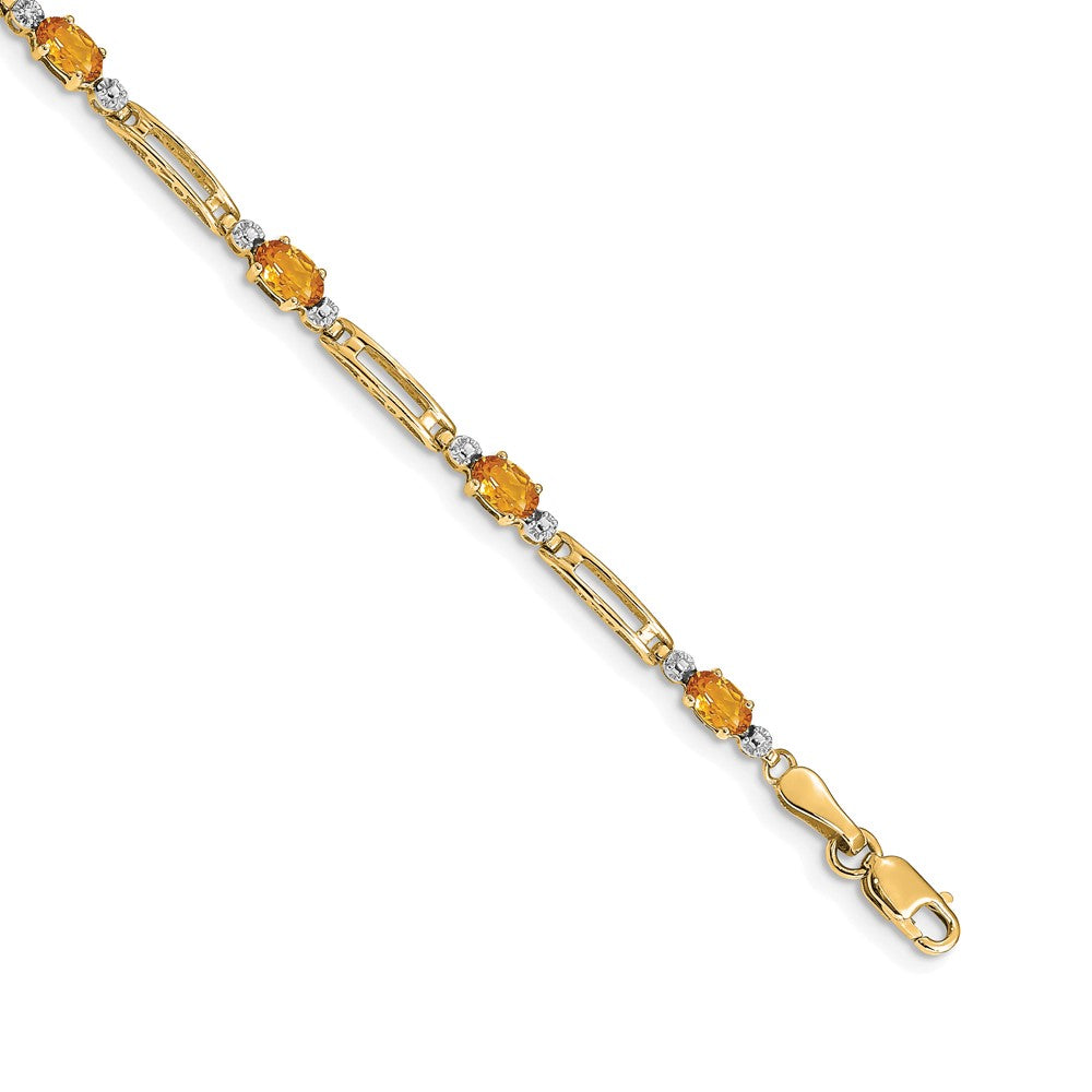 14k Diamond and Citrine Bracelet