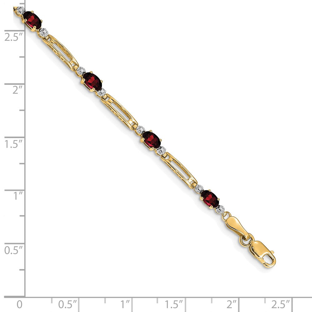 14k Diamond and Garnet Bracelet