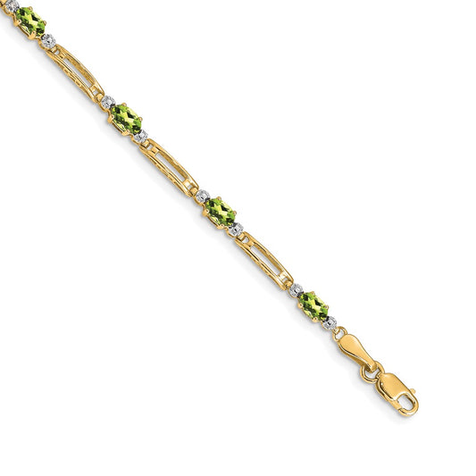 14k Diamond and Peridot Bracelet