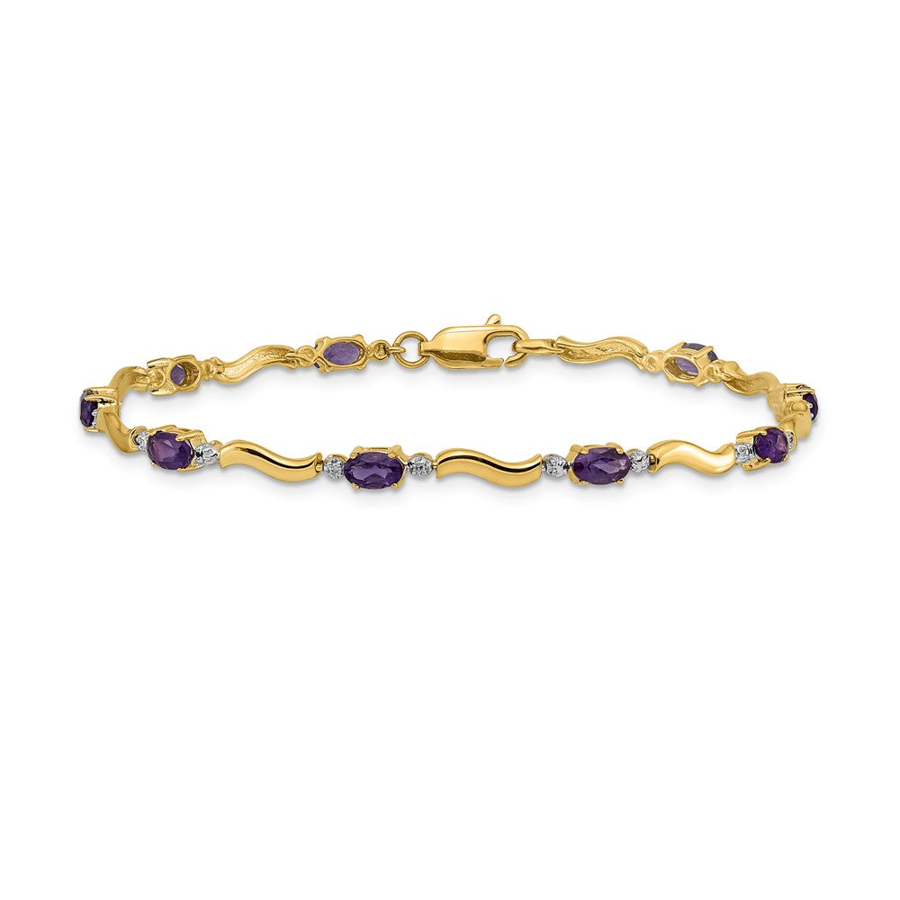14k Diamond and Amethyst Bracelet