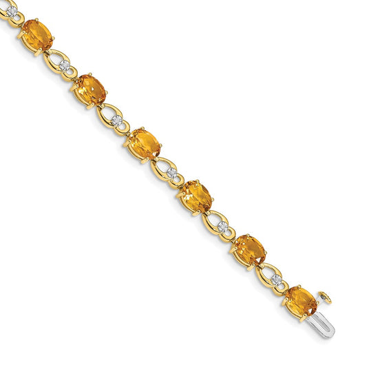 14k Citrine and Diamond Bracelet